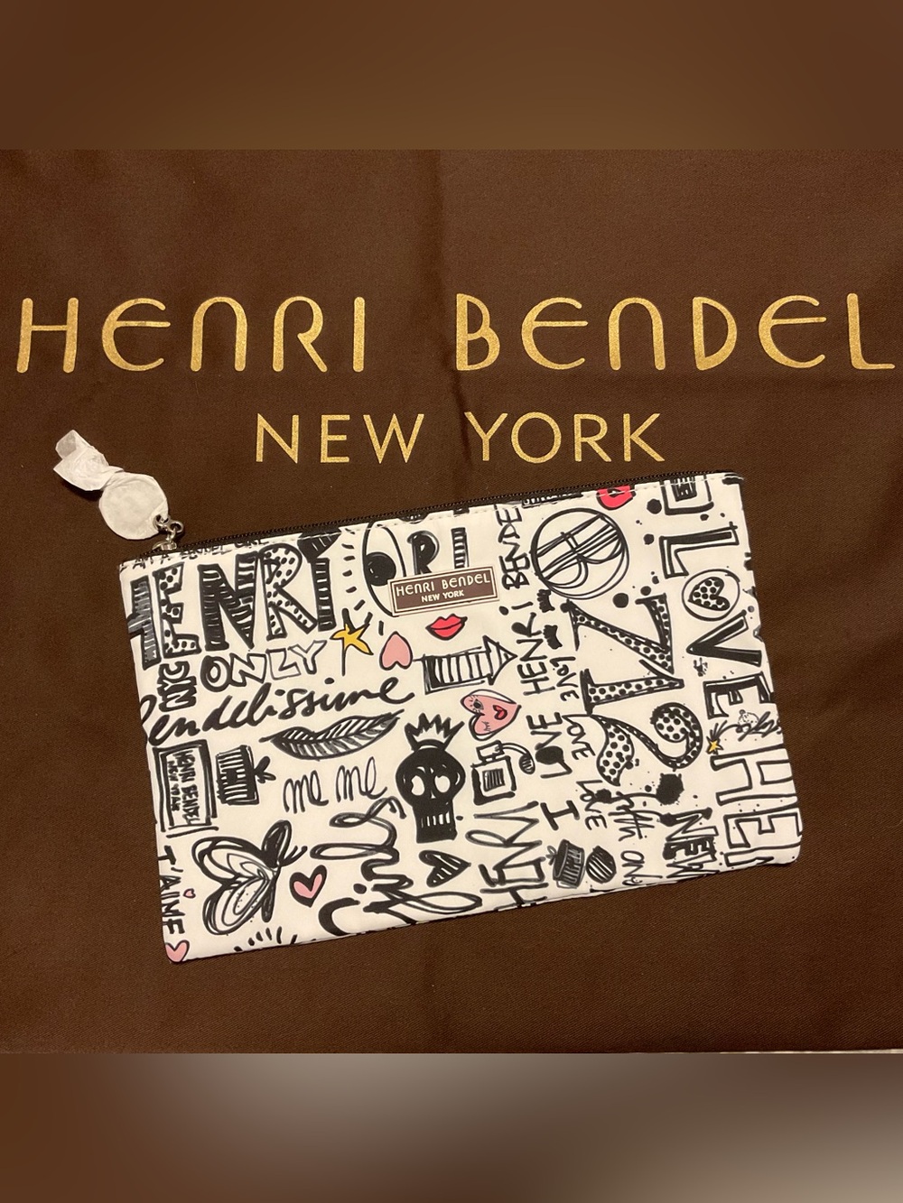 Henri Bendel Pretty Punk Zippered Cosmetics Pouch - NWOT